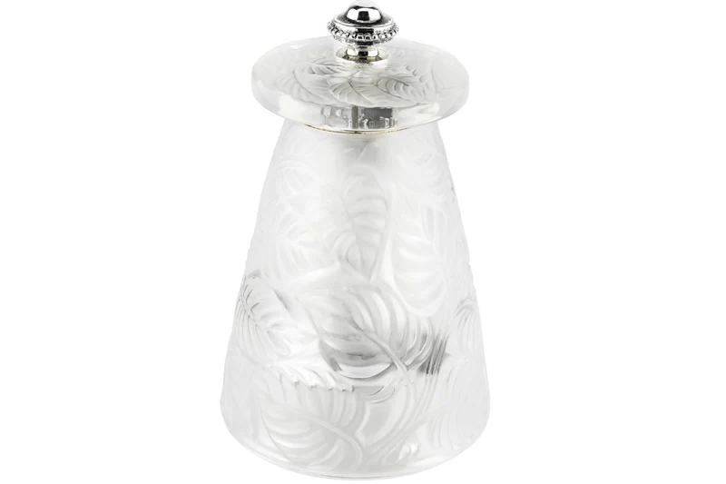 Coffret cadeau moulin à poivre + 1 moulin à sel Peugeot Lalique Feuilles en cristal 9cm - Edition limitée