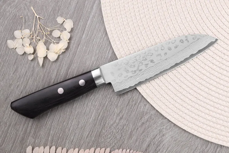 Couteau ko santoku 13cm japonais artisanal Masutani VG10 Damas