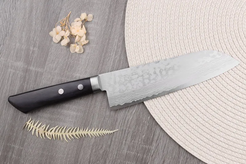Couteau santoku 16,5cm japonais artisanal Masutani VG10 Damas