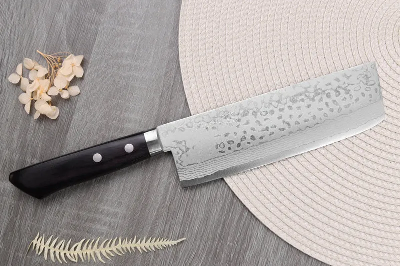 Couteau nakiri 16,5cm japonais artisanal Masutani VG10 Damas