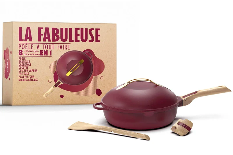 Poêle antiadhérente Cookut La Fabuleuse 8-en-1 rubis