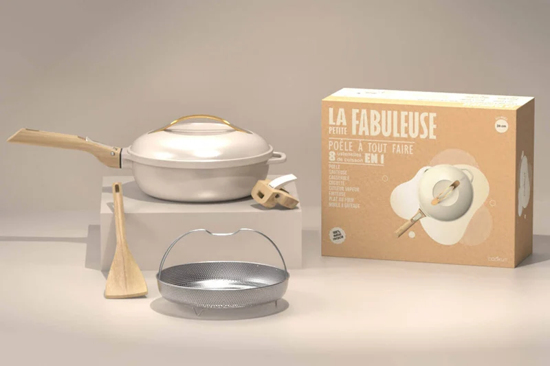 Poêle antiadhérente Cookut La Fabuleuse 8-en-1 meringue