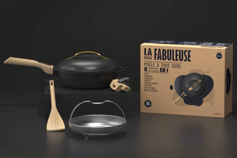 Poêle antiadhérente Cookut La Fabuleuse 8-en-1 météore