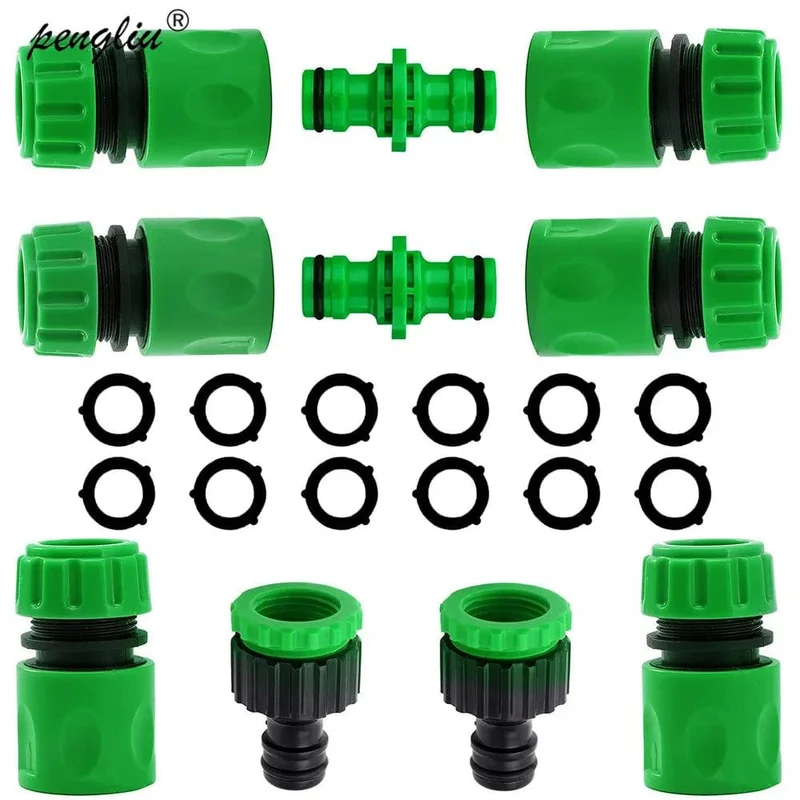 Raccord rapide en ABS pour tuyau d'arrosage de jardin - Set adaptateur double mâle 1/2"