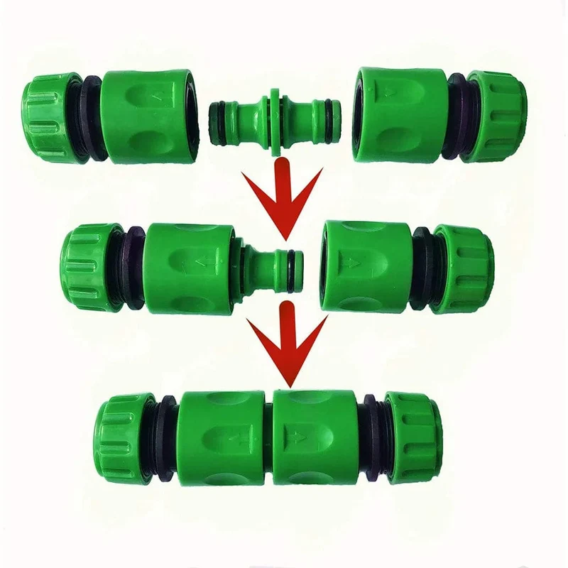 Raccord rapide en ABS pour tuyau d'arrosage de jardin - Set adaptateur double mâle 1/2"