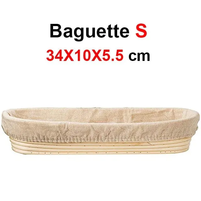 Panier de fermentation en rotin (lot de 2) – Banneton artisanal avec doublure en lin