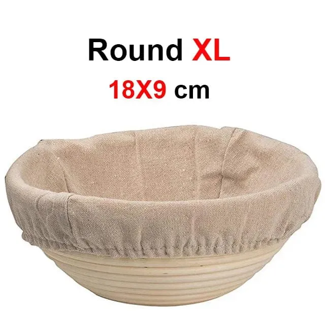 Panier de fermentation en rotin (lot de 2) – Banneton artisanal avec doublure en lin