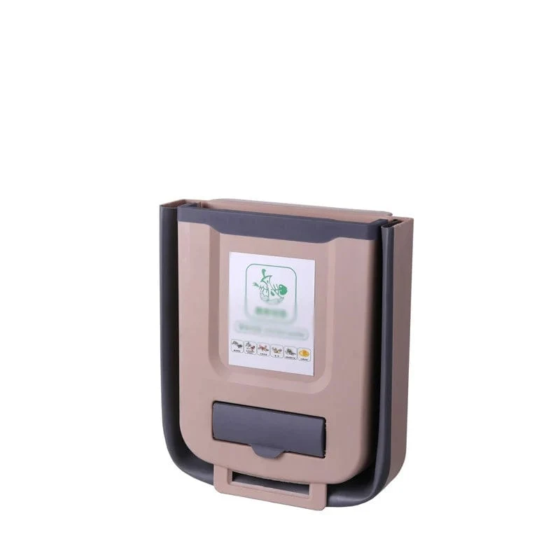 Poubelle de Cuisine Pliable Murale Suspendue — 7 L / 10 L, Porte de Placard