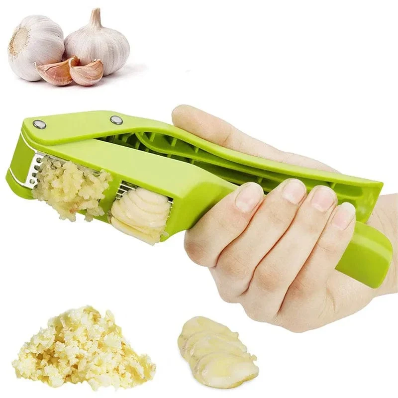 Presse-ail 2-en-1 en acier inoxydable pour écraser et trancher l'ail, presse-légume pour la cuisine à la maison