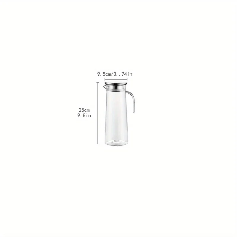 Carafe à jus avec couvercle, 1600ml/2000ml, en plastique, pour Bubble Tea et autres boissons estivales.