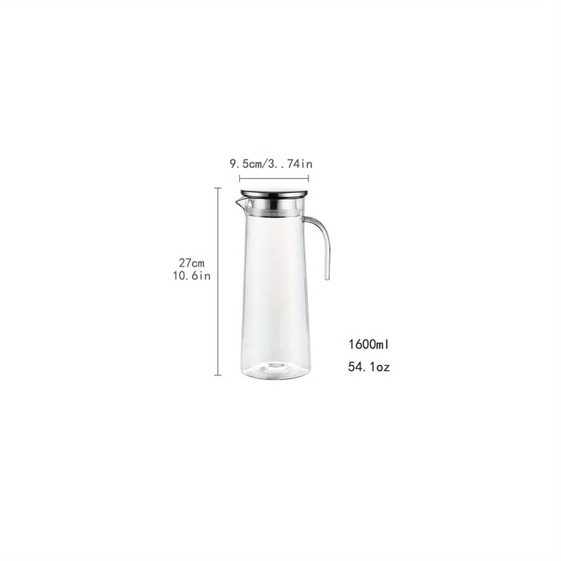 Carafe à jus avec couvercle, 1600ml/2000ml, en plastique, pour Bubble Tea et autres boissons estivales.