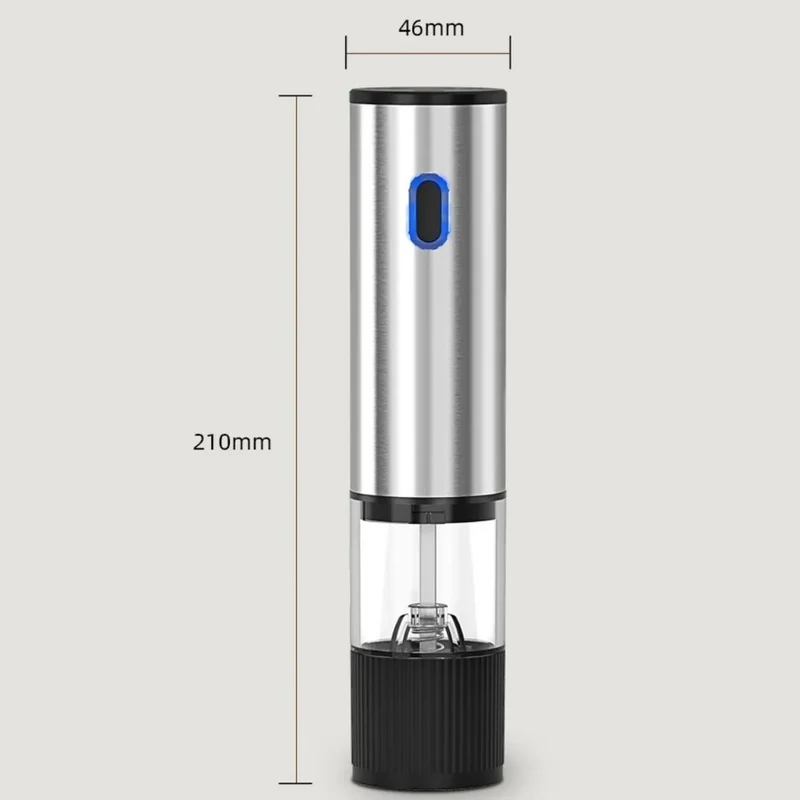 Set de 2 Moulins à Sel et Poivre Électriques Rechargeables USB-C avec Socle, Inox