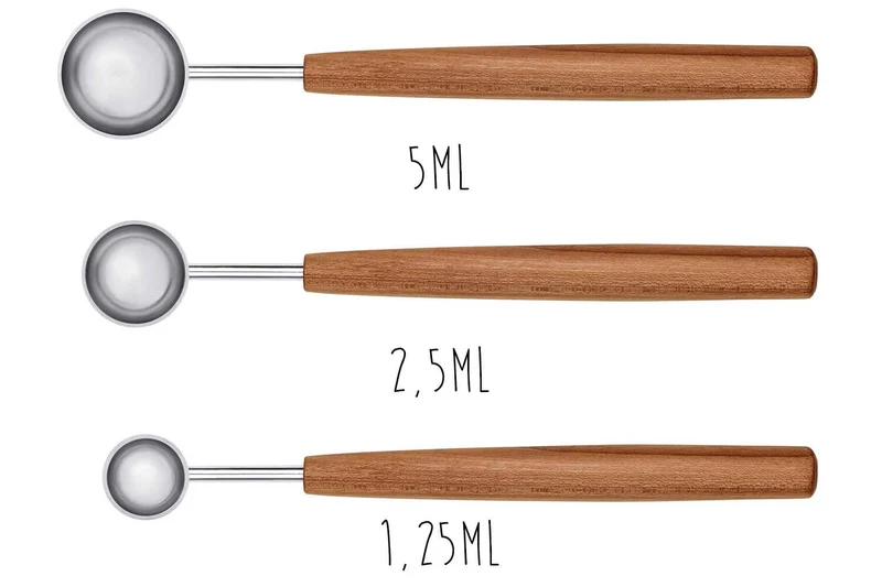 Coffret de 3 cuillères à mesurer Triangle Sense inox 18/10 et manche prunier