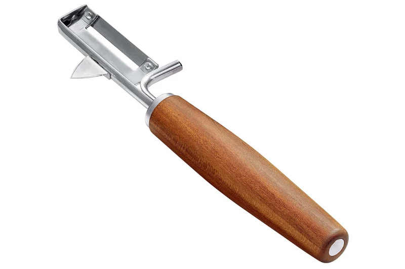 Éplucheur Triangle Sense lame mobile en inox et manche prunier