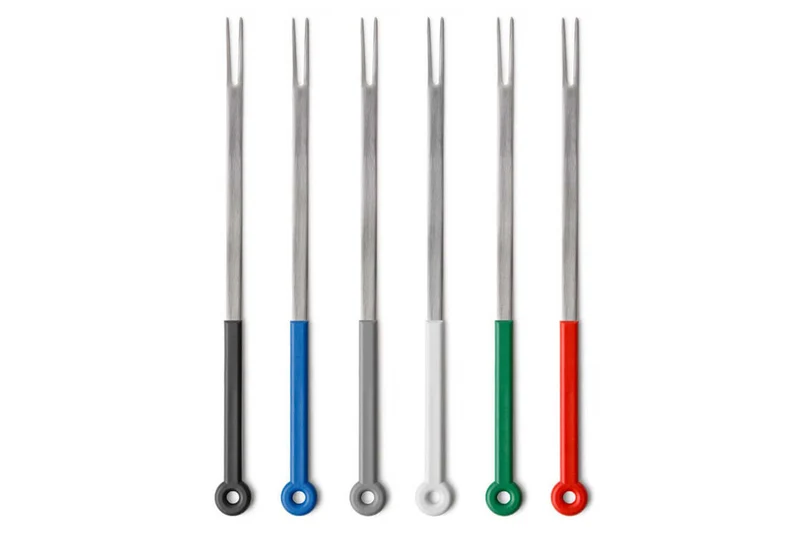 Set de 6 fourchettes à fondue Mono ring manches colorés
