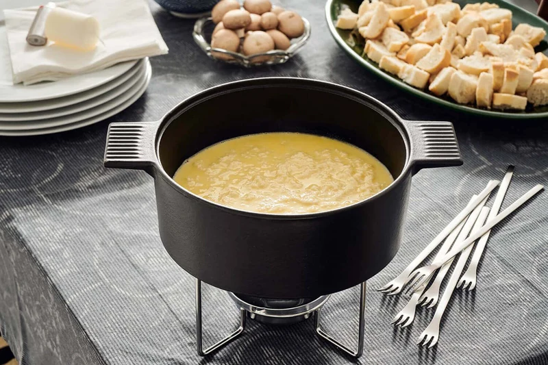 Service à fondue en fonte Mono anti-éclaboussures