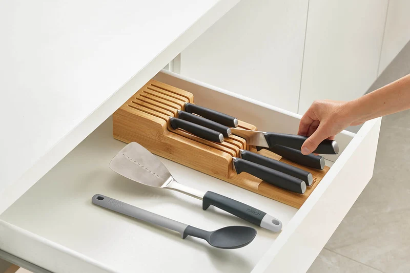 Range-couteaux à 2 niveaux Joseph Joseph DrawerStore Bamboo pour tiroir