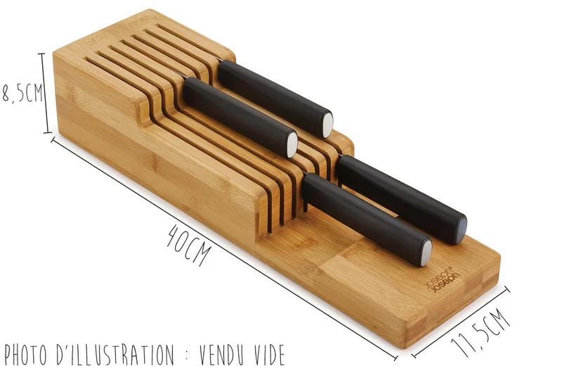 Range-couteaux à 2 niveaux Joseph Joseph DrawerStore Bamboo pour tiroir