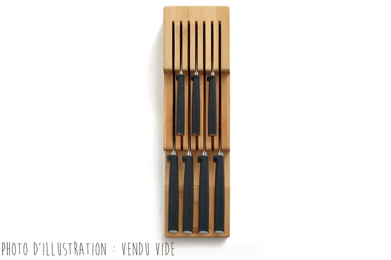 Range-couteaux à 2 niveaux Joseph Joseph DrawerStore Bamboo pour tiroir