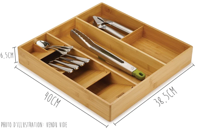 Organisateur de tiroir Joseph Joseph DrawerStore Bamboo pour ustensiles et couverts