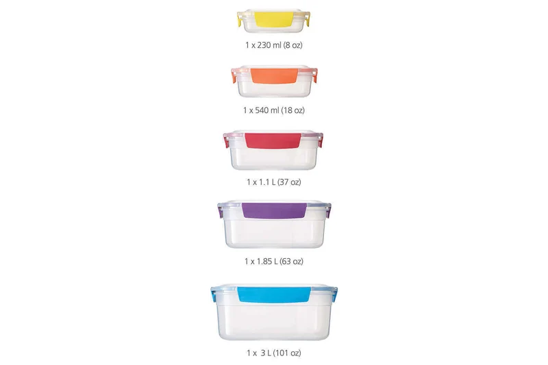 Set de 5 boîtes de conservation Joseph Joseph Nest Lock multicolores + couvercles