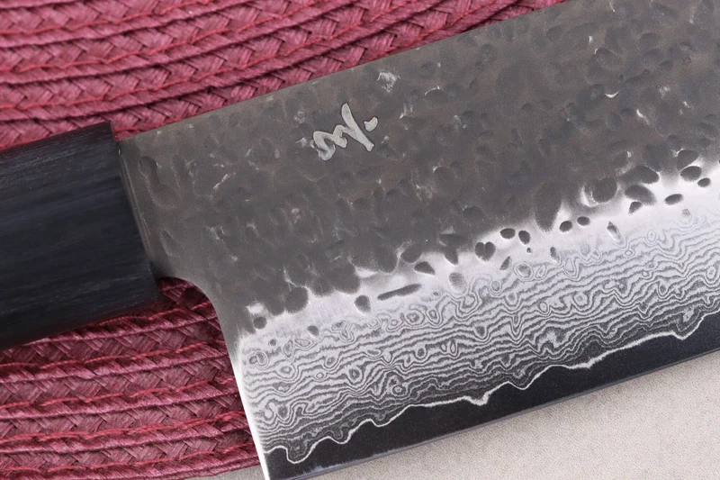 Couteau nakiri 17cm japonais Shizu Hamono Gen VG10 damas