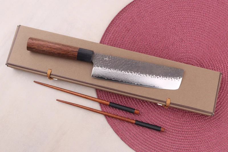 Couteau nakiri 17cm japonais Shizu Hamono Gen VG10 damas