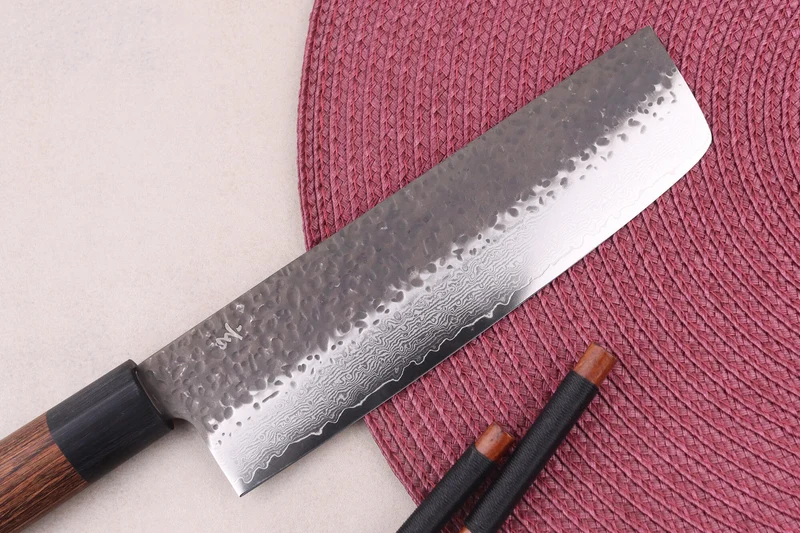 Couteau nakiri 17cm japonais Shizu Hamono Gen VG10 damas