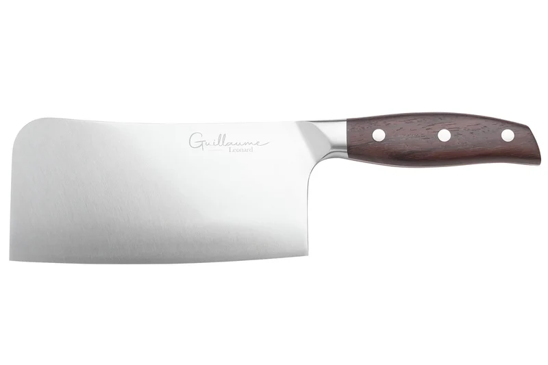Couteau hachoir 17cm Guillaume Leonard Cuistot en acier inoxydable et bois de santal rouge