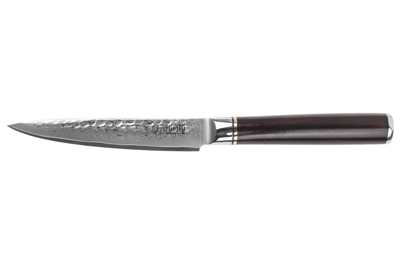 Couteau universel 13cm Fukito Ébène Damas martelé