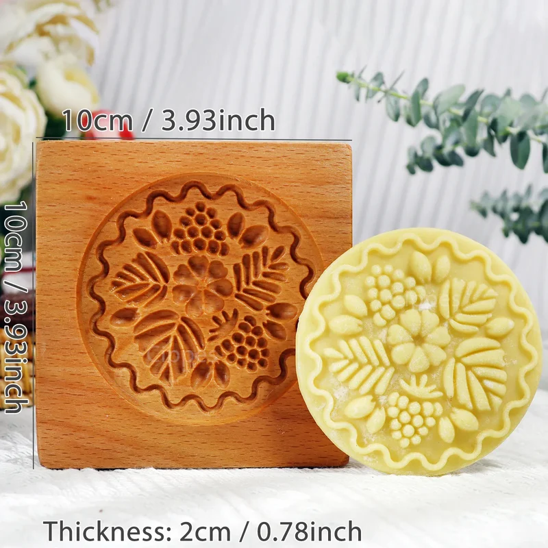 Emporte-pièce en bois floral 3D pour biscuits et gâteaux - 1 pièce