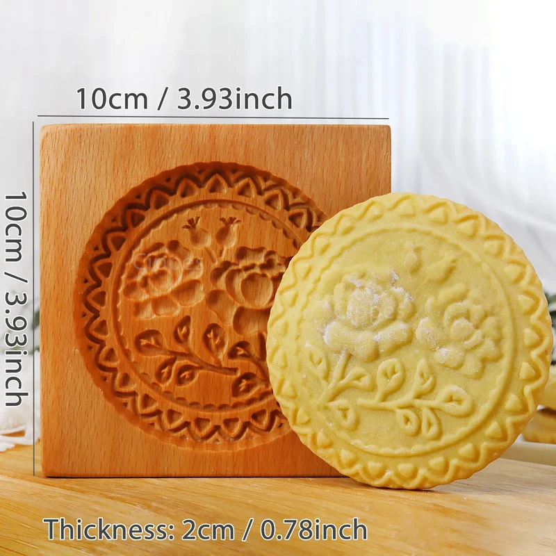 Emporte-pièce en bois floral 3D pour biscuits et gâteaux - 1 pièce