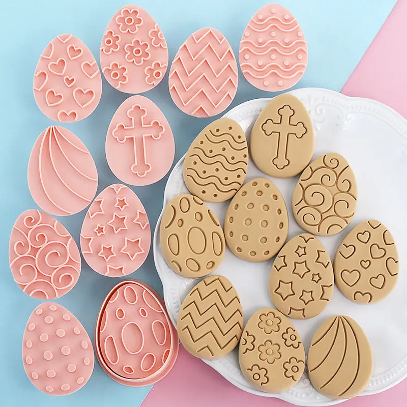 Emporte-pièces à Gâteaux Pâques - 10 Pièces Formes Lapin et Oeuf