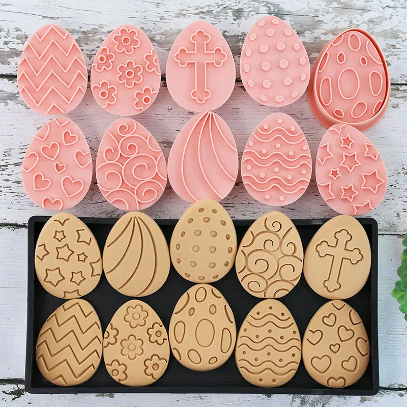 Emporte-pièces à Gâteaux Pâques - 10 Pièces Formes Lapin et Oeuf