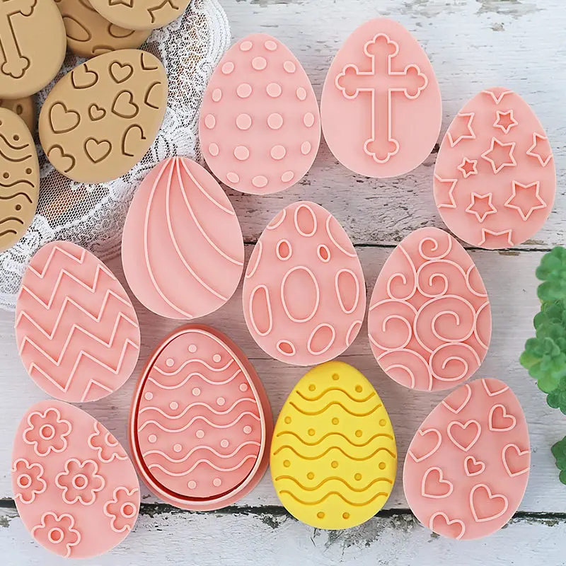 Emporte-pièces à Gâteaux Pâques - 10 Pièces Formes Lapin et Oeuf