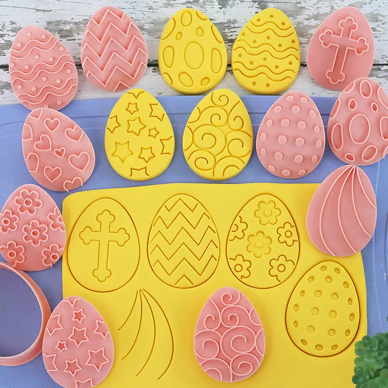 Emporte-pièces à Gâteaux Pâques - 10 Pièces Formes Lapin et Oeuf