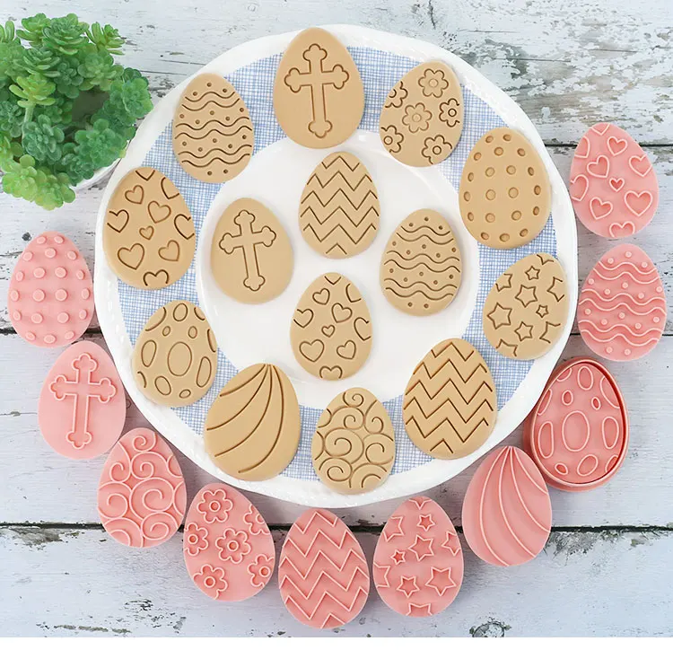 Emporte-pièces à Gâteaux Pâques - 10 Pièces Formes Lapin et Oeuf