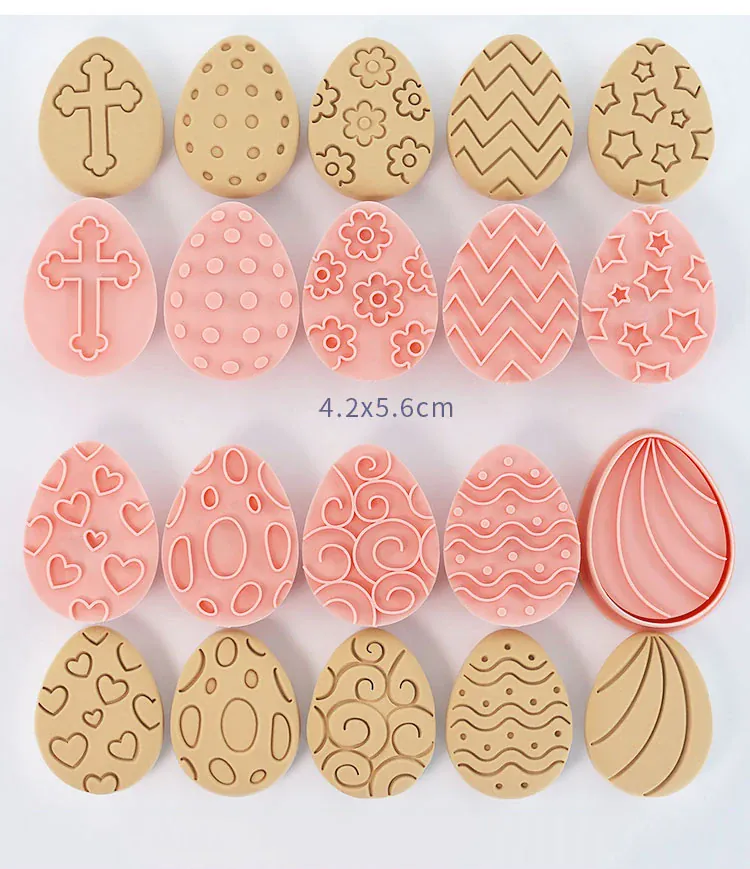Emporte-pièces à Gâteaux Pâques - 10 Pièces Formes Lapin et Oeuf