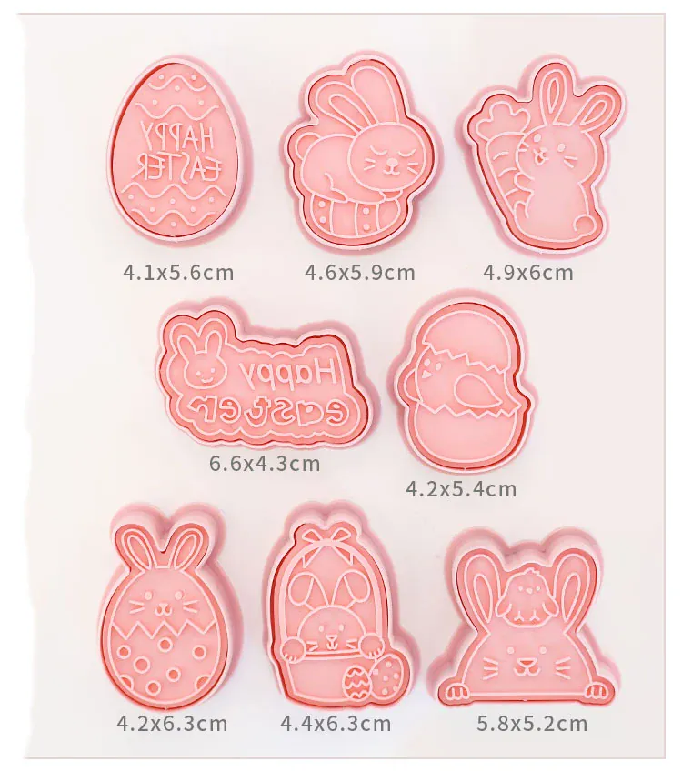 Emporte-pièces à Gâteaux Pâques - 10 Pièces Formes Lapin et Oeuf
