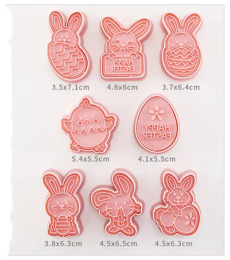 Emporte-pièces à Gâteaux Pâques - 10 Pièces Formes Lapin et Oeuf