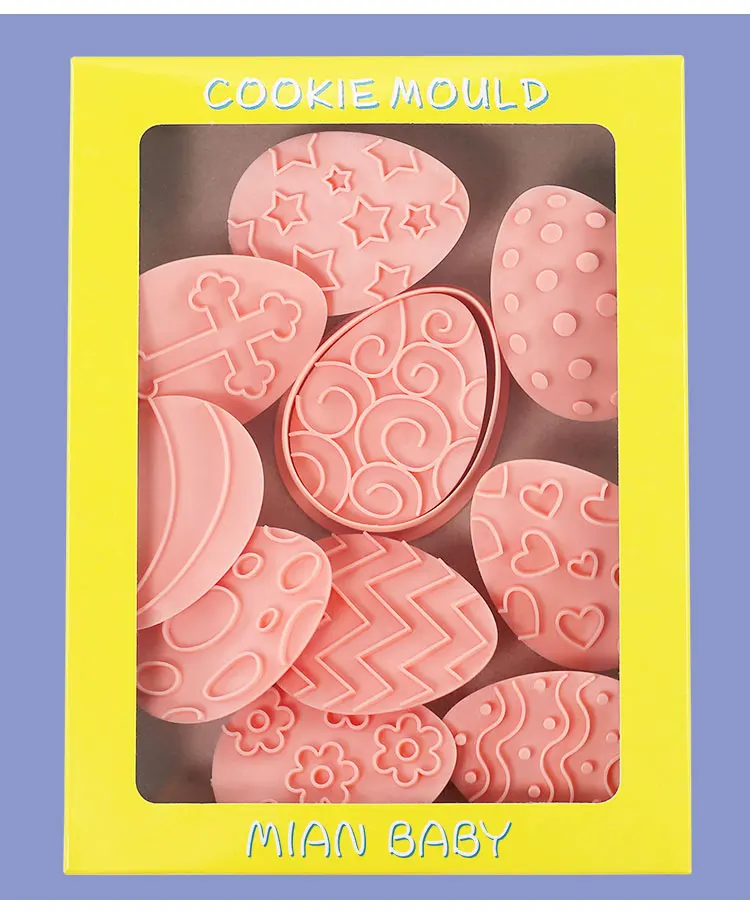 Emporte-pièces à Gâteaux Pâques - 10 Pièces Formes Lapin et Oeuf