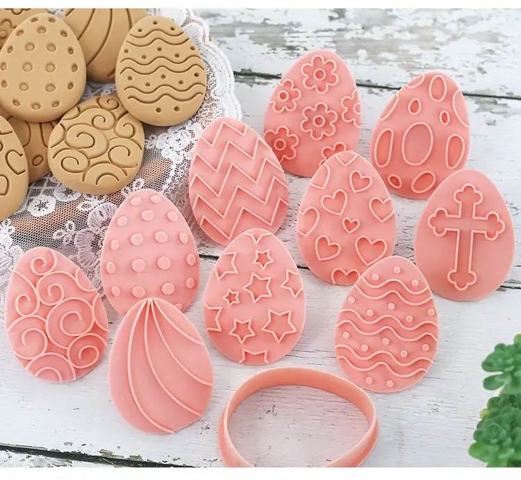 Emporte-pièces à Gâteaux Pâques - 10 Pièces Formes Lapin et Oeuf