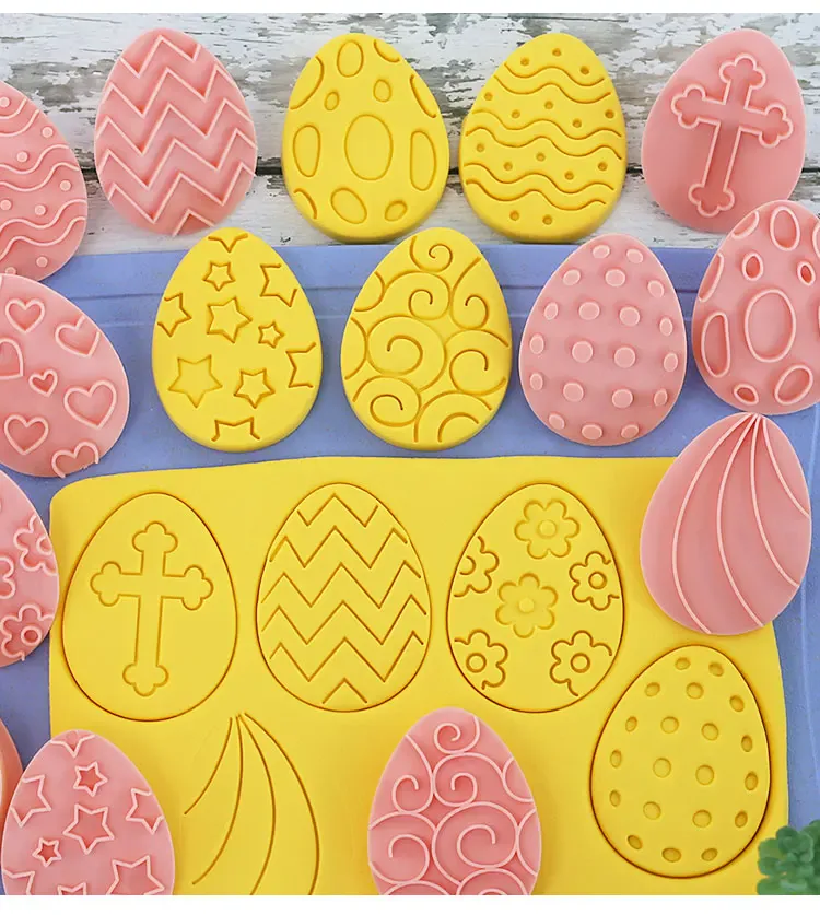 Emporte-pièces à Gâteaux Pâques - 10 Pièces Formes Lapin et Oeuf