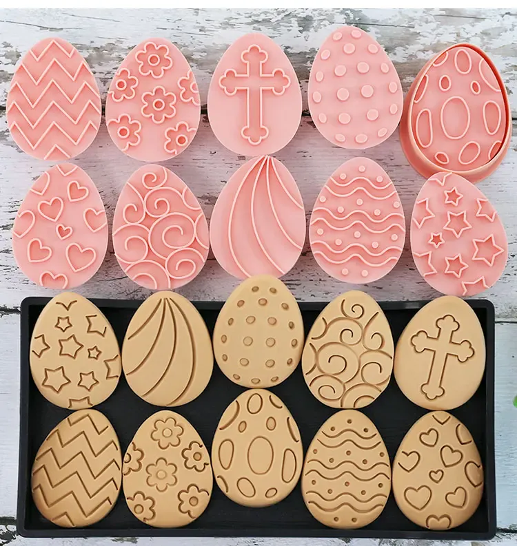 Emporte-pièces à Gâteaux Pâques - 10 Pièces Formes Lapin et Oeuf