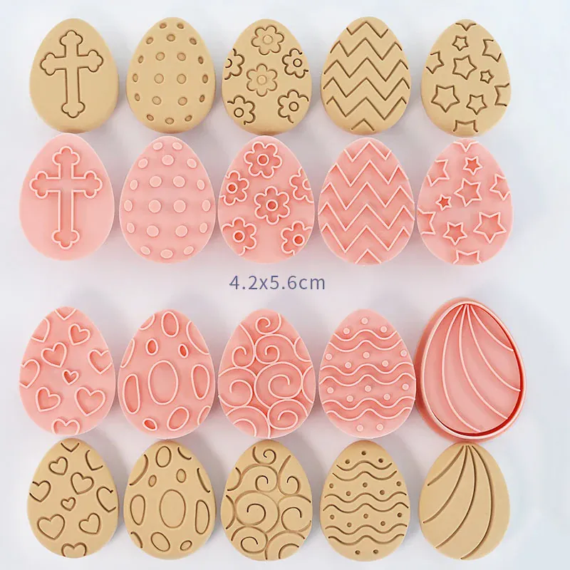 Emporte-pièces à Gâteaux Pâques - 10 Pièces Formes Lapin et Oeuf