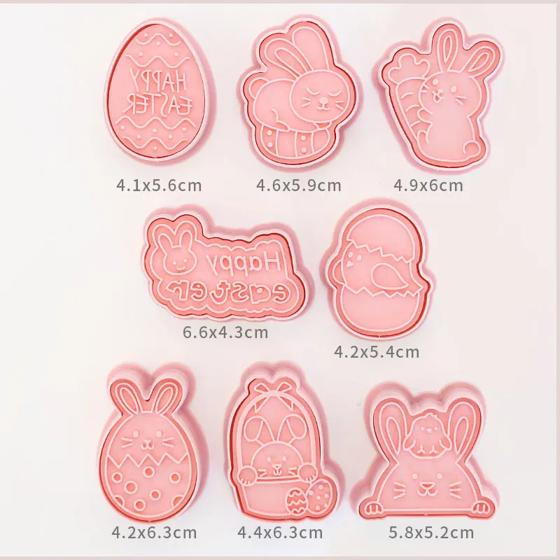 Emporte-pièces à Gâteaux Pâques - 10 Pièces Formes Lapin et Oeuf