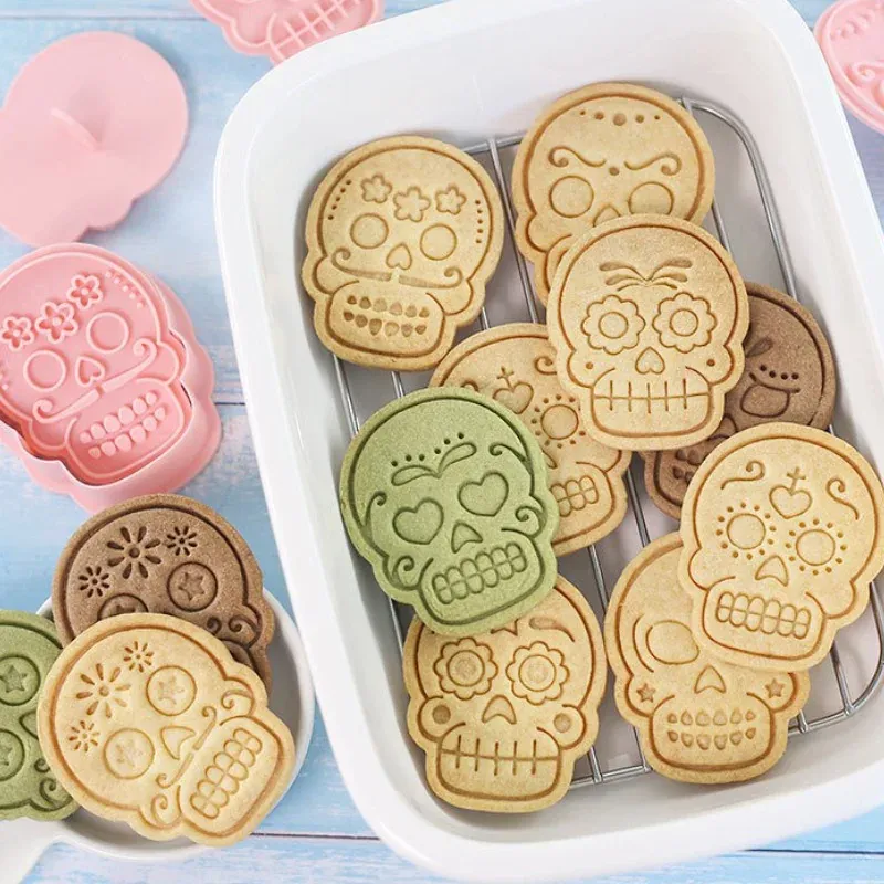 Emporte-pièces en Silicone 10 pièces - Motifs de Crânes Halloween