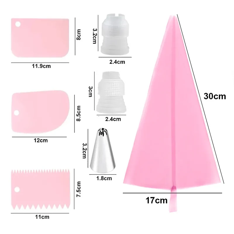 Poche à Douille en Silicone Reusable - Set de 24 Douilles de Pâtisserie