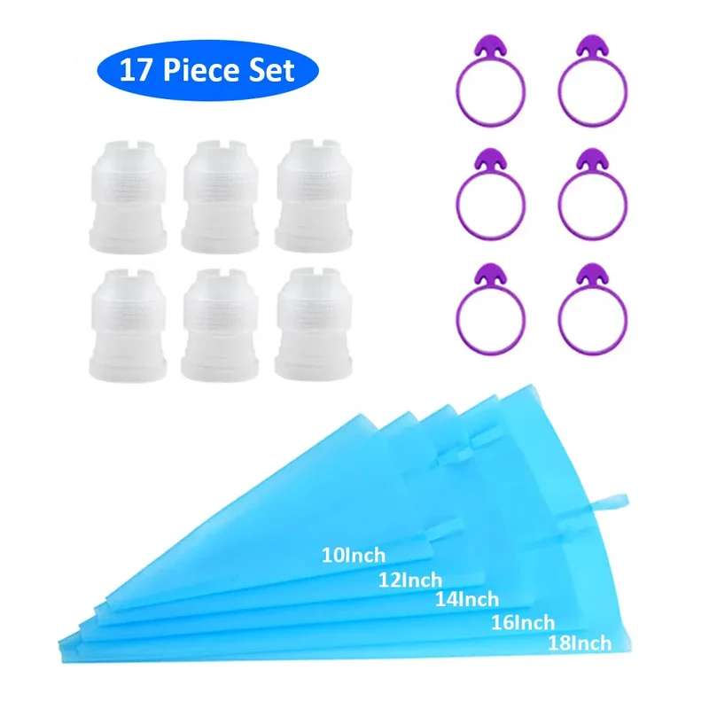 Poche à Douille en Silicone Reusable - Set de 24 Douilles de Pâtisserie