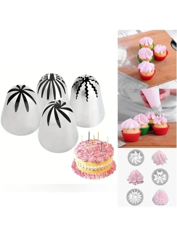 Douilles à pâtisserie en acier inoxydable - 4 styles pour décoration cupcakes